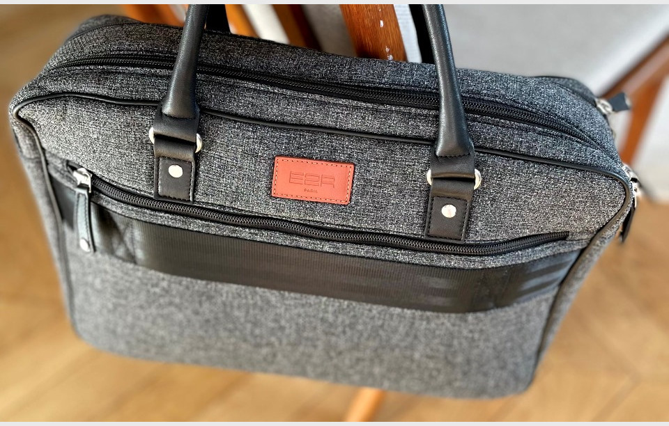 15 inches grey laptop bag for men in sustainable fabric William
