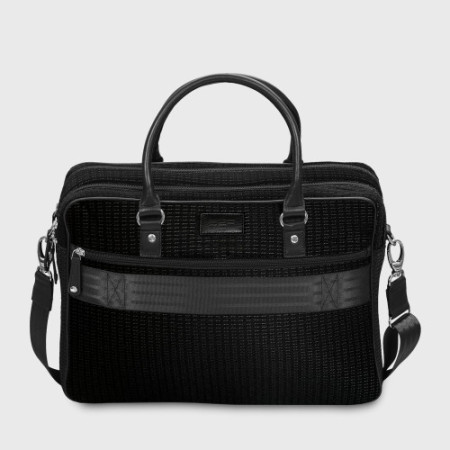 sac ordinateur tendance homme en tissu upcyclé noir