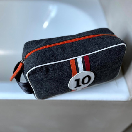 Trousse de voyage mode homme cadeau en tissu recyclé gris