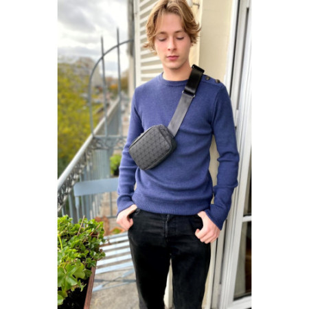 sac banane homme en tissu noir écoresponsable