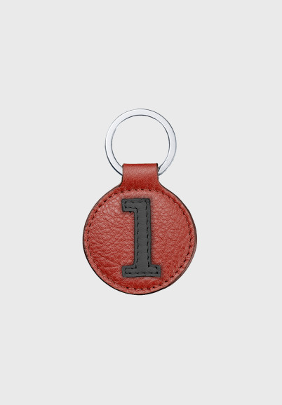 Brown and black leather key ring for sporty men or women