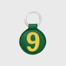 Yellow and green leather key ring for sporty men or women