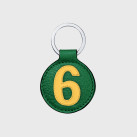 Yellow and green leather key ring for sporty men or women