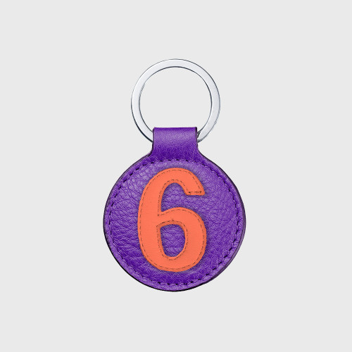 porte clés numéro 6 luxe en cuir