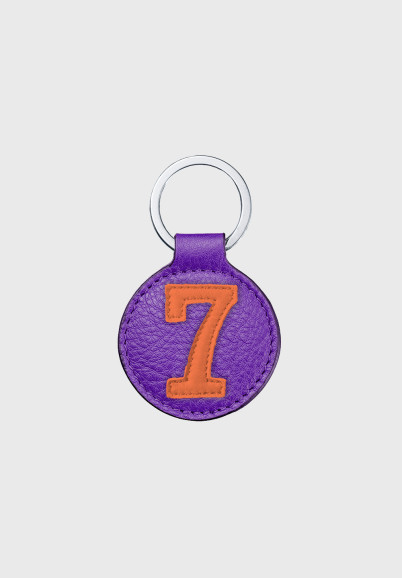 Mango and purple leather key ring for sporty men or women