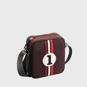 sac besace homme original en tissu bordeaux