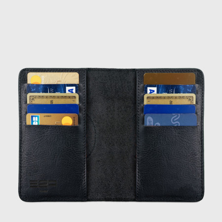 portefeuille personnalisé en cuir noir