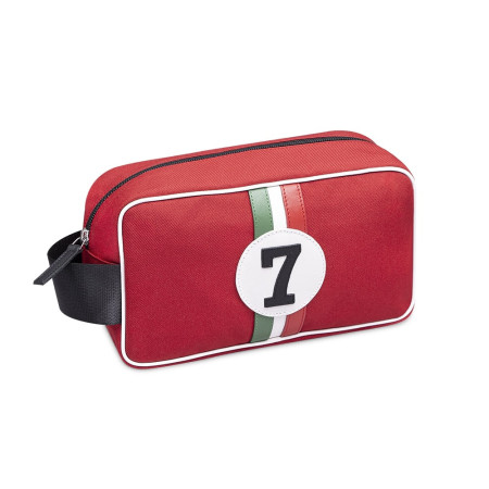trousse de toilette élégante rouge