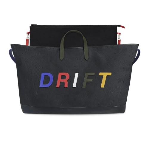 Sac cabas et sa housse ordinateur amovible CARMEN - Motif Bleu, Rouge, Blanc, Kaki, Jaune