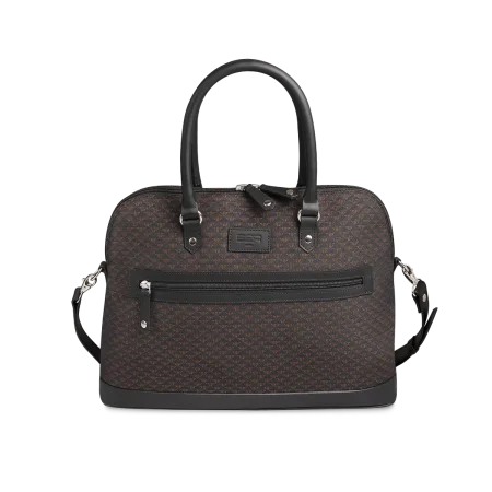 Sac ordinateur Simona - Motif Noir, Marron & Kaki
