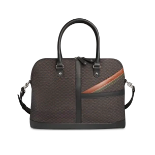 Sac ordinateur Simona - Motif Noir, Marron & Kaki