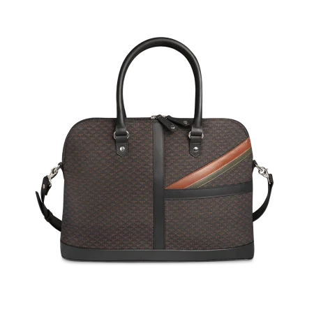 Sac ordinateur Simona - Motif Noir, Marron & Kaki