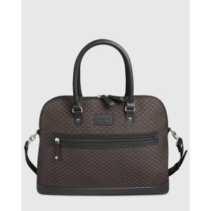 Sac ordinateur Simona - Motif Noir Marron  Kaki 2