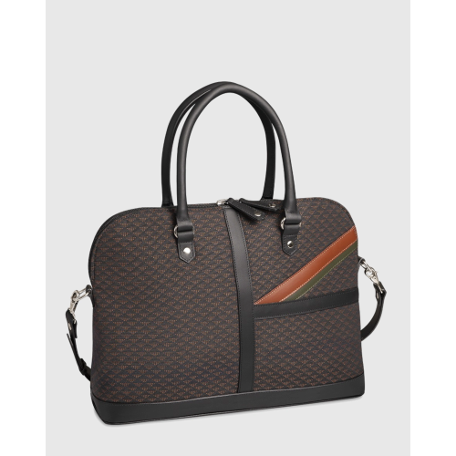 Sac ordinateur Simona - Motif Noir Marron  Kaki