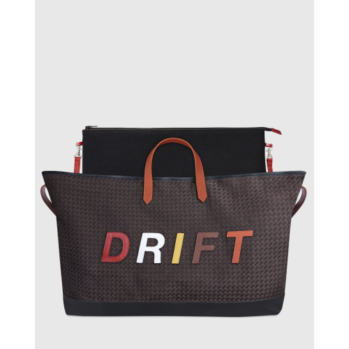 Sac cabas et sa housse ordinateur amovible CARMEN - Motif Rouge, blanc, jaune, marron, orange