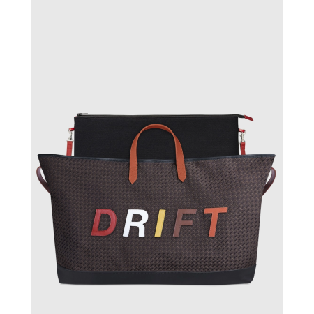 Sac cabas et sa housse ordinateur amovible CARMEN - Motif Rouge, blanc, jaune, marron, orange