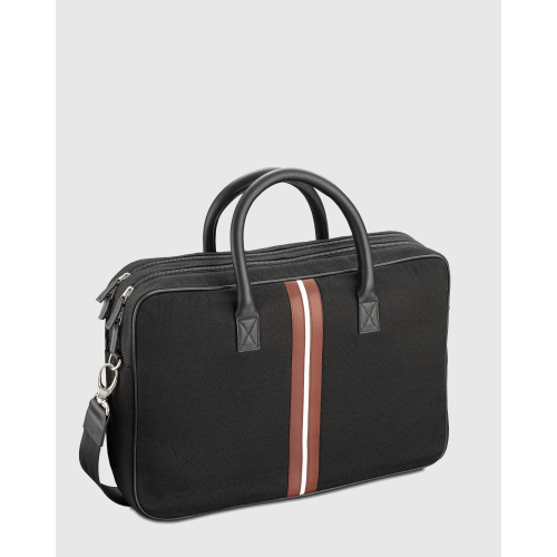 Sac ordinateur 15 pouces homme noir cuir et tissu Enzo - E2R