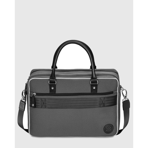 Sac ordinateur 15 pouces en tissu auto upcyclé gris William - E2R