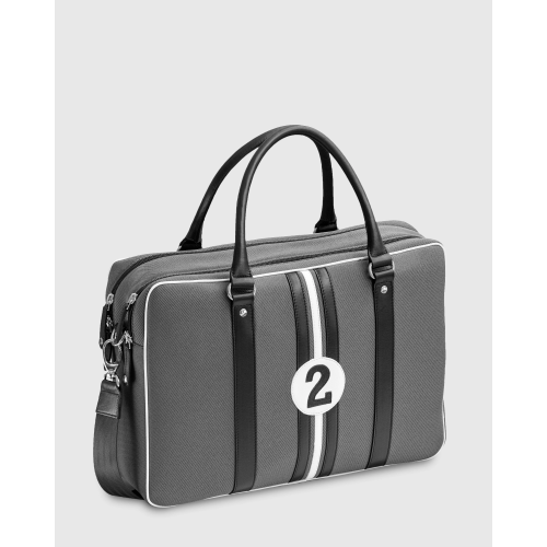 Sac ordinateur 15 pouces en tissu auto upcyclé gris William - E2R