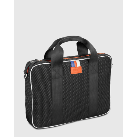 Sac ordinateur 15 pouces homme en tissu tressé noir Jo - E2R