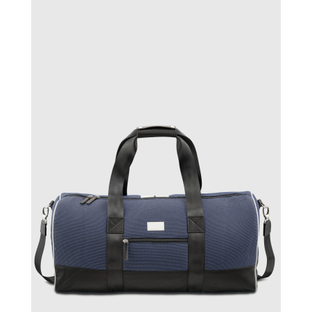 Sac de voyage homme écolo en tissu et cuir bleu Riccardo - E2R