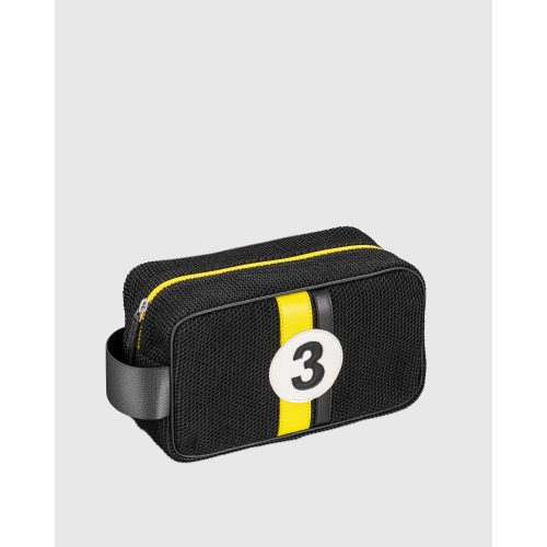 Trousse de toilette homme voyage noire et jaune rétro Bobby - E2R