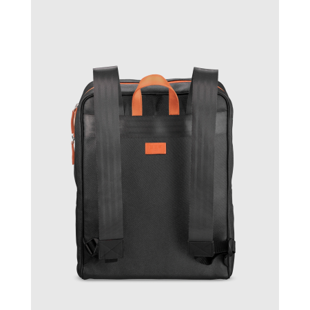 Sac à dos homme tissu déperlant noir cuir argile blanc bleu Harry - E2R