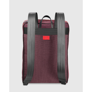 Sac à dos homme tissu déperlant bordeaux upcyclé Harry - E2R 2