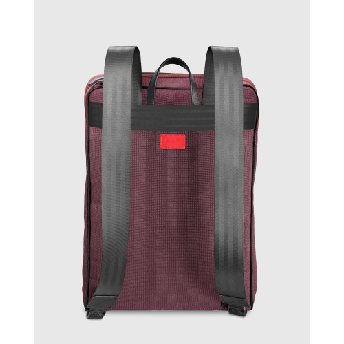 Sac à dos homme tissu déperlant bordeaux upcyclé Harry - E2R