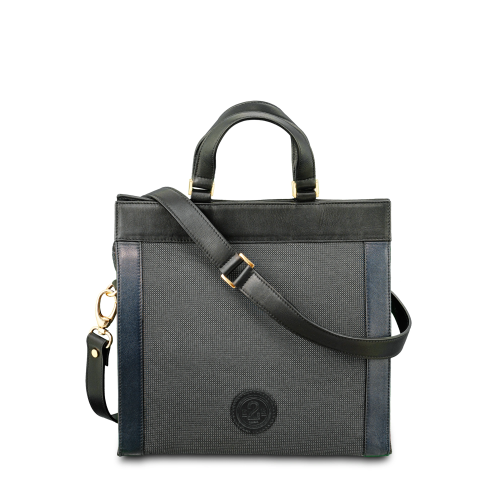 Sac à main femme avec bandoulière tissu bleu et vert Gabi - E2R