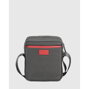 Sac bandoulière homme noir tissu et cuir upcyclés Rino - E2R 2