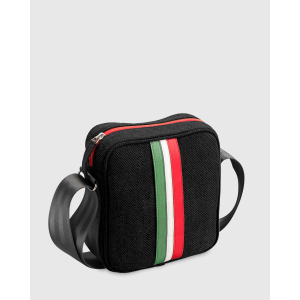 Sac bandoulière homme noir rétro italien durable Rino - E2R