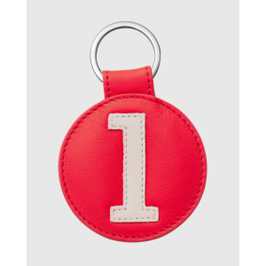 Porte clés numéroté cuir rouge et blanc original et pratique - E2R