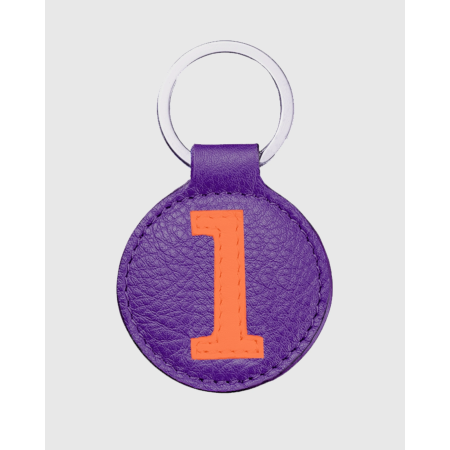 Porte clés cuir femme luxe mango et violet original - E2R