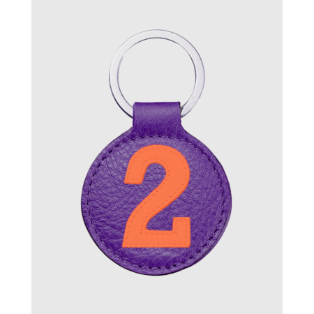 Porte clés cuir femme luxe mango et violet original - E2R