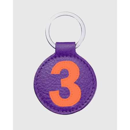 Porte clés cuir femme luxe mango et violet original - E2R