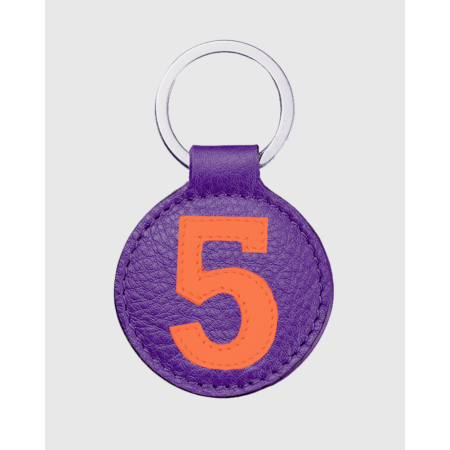 Porte clés cuir femme luxe mango et violet original - E2R