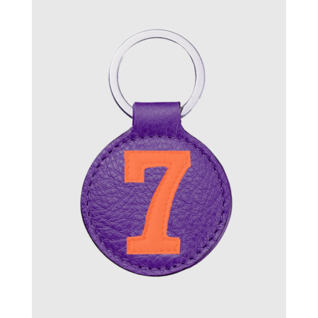 Porte clés cuir femme luxe mango et violet original - E2R
