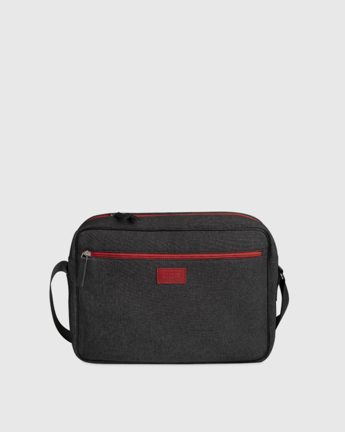 Sac besace CARLOS - Motif Numéro 7, Vert Blanc Rouge 2