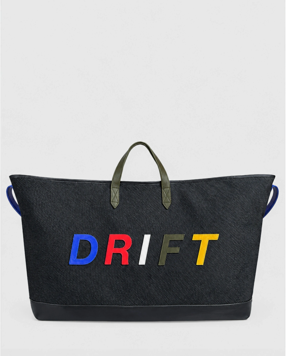 Sac cabas motif bleu rouge blanc kaki jaune