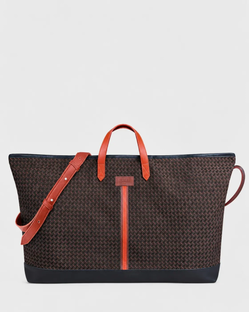 Sac cabas et sa housse ordinateur amovible CARMEN - Motif Rouge, blanc, jaune, marron, orange 2