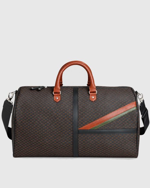 sac de voyage éco-responsable motifs noir marron kaki