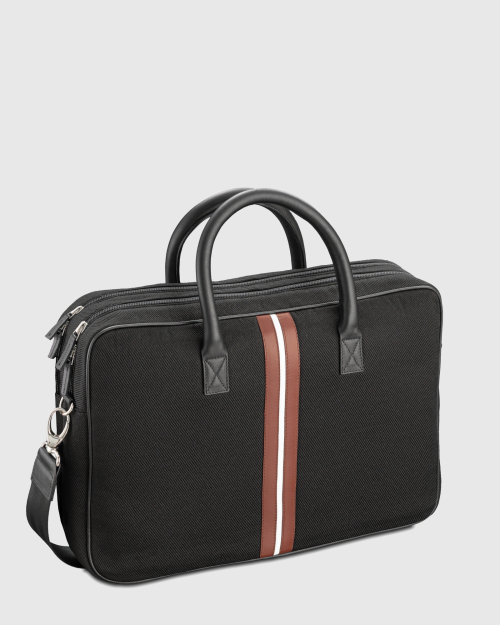 Sac ordinateur 15 pouces homme noir cuir et tissu Enzo - E2R