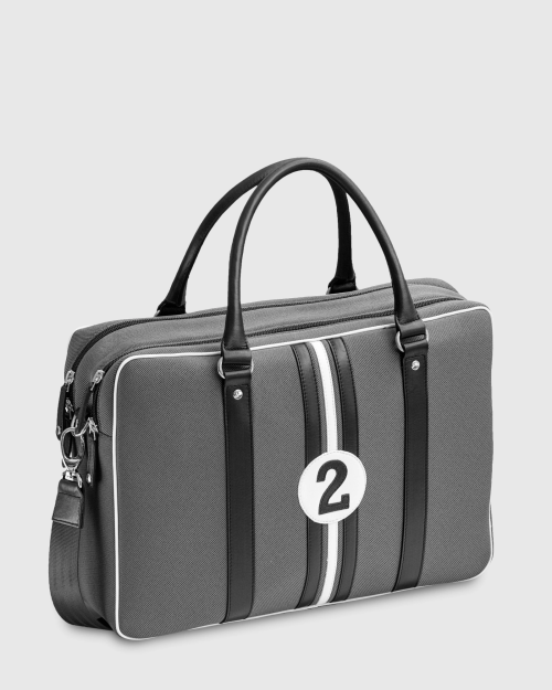 Sac ordinateur 15 pouces en tissu auto upcyclé gris William - E2R