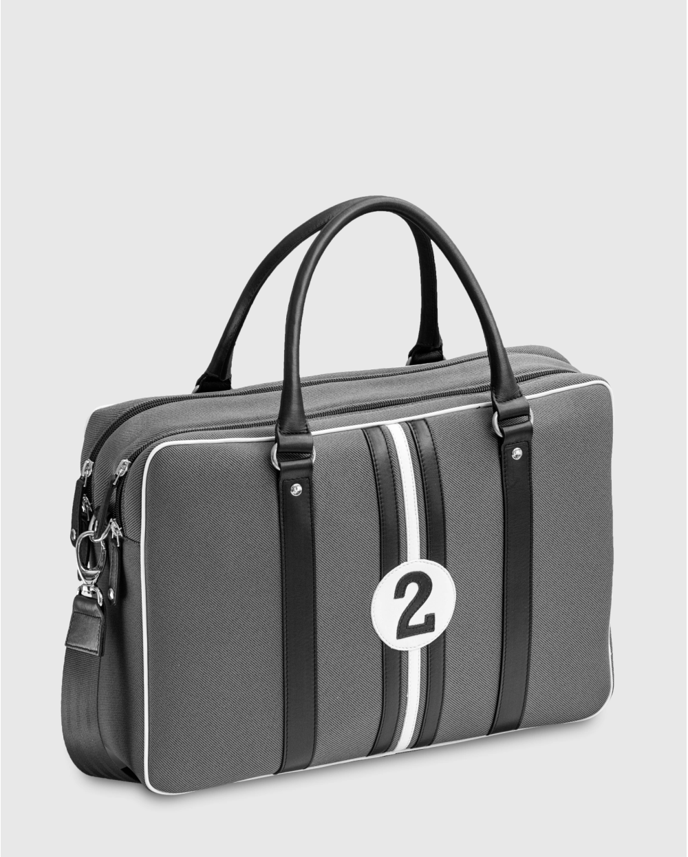 Sac ordinateur 15 pouces en tissu auto upcyclé gris William - E2R