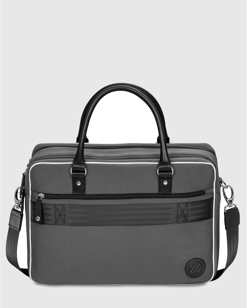 Sac ordinateur 15 pouces en tissu auto upcyclé gris William - E2R