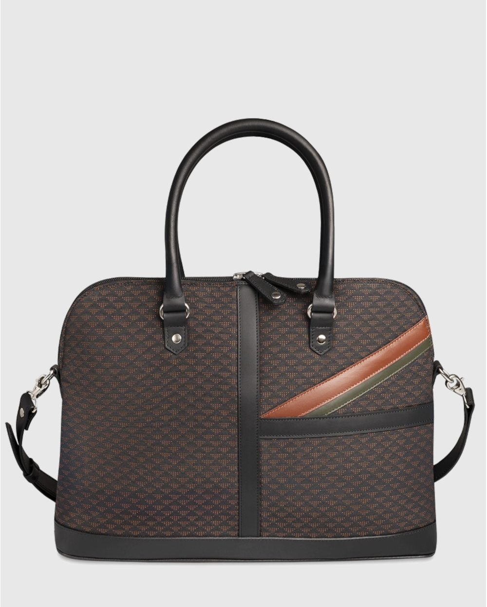 Sac-ordinateur-élégant-aux-motifs-noir-marron-et-kaki