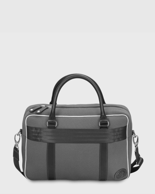 Sac ordinateur 13 pouces original tissu et cuir gris James - E2R 2