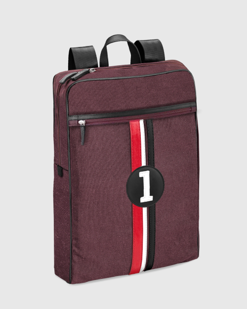 Sac à dos homme tissu déperlant bordeaux upcyclé Harry - E2R