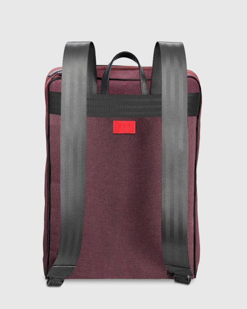 Sac à dos homme tissu déperlant bordeaux upcyclé Harry - E2R 2